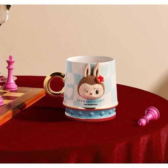 SET OF 2-POP MART LABUBU THE MONSTERS Let's Checkmate Series-Mugs,‎ PINK & BLUE - Picture 15 of 16